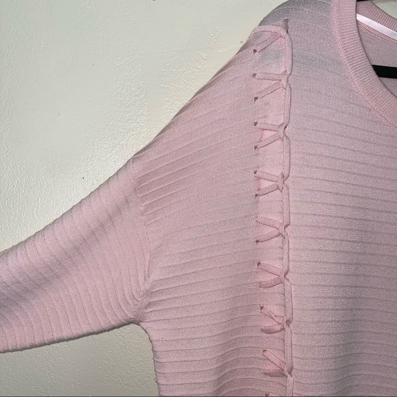 Lane bryant pink ribbed scoop neck long sleeve sweater size 18/20 - Picture 4 of 8